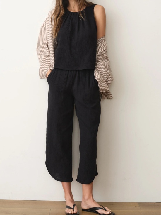 Marine Layer Pants - Marine Layer Cali Double Cloth Pant Black Small